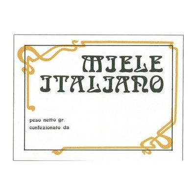 ETICHETTA AUTOADESIVA "MIELE ITALIANO " 6X8 CM 