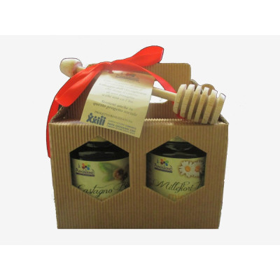 CONFEZIONE REGALO MIELE BIO&SOLIDAL 2X250 G CASTAGNO/MILLEFIORI