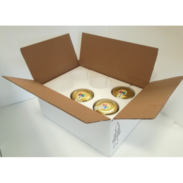 Scatola polistirolo trasporto vasi miele 6 da