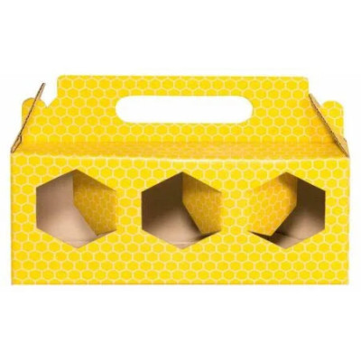 Scatola cartone serie Gialla 3 vasetti da