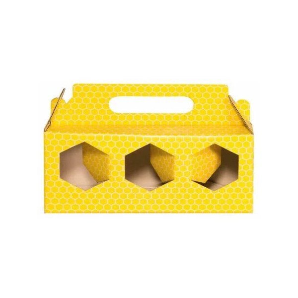 Scatola cartone serie Gialla 3 vasetti da